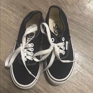 Vans Kids Black and White Canvas Sneakers